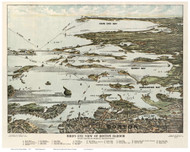 Boston Harbor, Massachusetts 1920 - Bird's Eye View - Old Map Reprint - Federal Engraving Co.