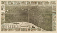 Philadelphia, Pennsylvania 1886 Bird's Eye View - Old Map Reprint - Factories
