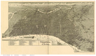 Philadelphia, Pennsylvania 1887 Bird's Eye View - Old Map Reprint - Burk & McFetridge