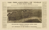 Philadelphia, Pennsylvania 1908 Bird's Eye View - Old Map Reprint - 225th Anniversary