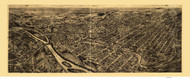 Allentown, Pennsylvania 1922 Bird's Eye View - Old Map Reprint