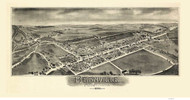 Bernville, Pennsylvania 1898 Bird's Eye View - Old Map Reprint