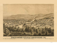 Bethlehem, Pennsylvania 1877 Bird's Eye View - Old Map Reprint