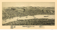 Brownsville, Pennsylvania 1902 Bird's Eye View - Old Map Reprint
