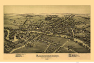 Cambridgeboro, Pennsylvania 1895 Bird's Eye View - Old Map Reprint
