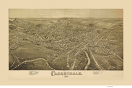 Carbondale, Pennsylvania 1890 Bird's Eye View - Old Map Reprint