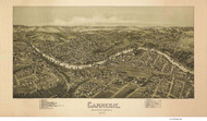 Carnegie, Pennsylvania 1897 Bird's Eye View - Old Map Reprint