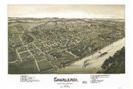 Carleroi, Pennsylvania 1897 Bird's Eye View - Old Map Reprint