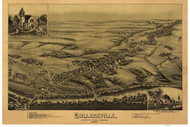 Collegeville, Pennsylvania 1894 Bird's Eye View - Old Map Reprint