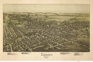 Corry, Pennsylvania 1895 Bird's Eye View - Old Map Reprint