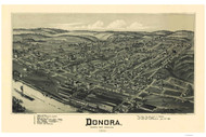 Donora, Pennsylvania 1901 Bird's Eye View - Old Map Reprint