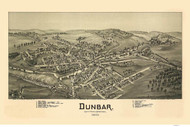Dunbar, Pennsylvania 1900 Bird's Eye View - Old Map Reprint