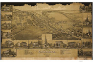 Ephrata, Pennsylvania 1887 Bird's Eye View - Old Map Reprint