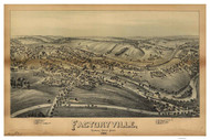 Factoryville, Pennsylvania 1891 Bird's Eye View - Old Map Reprint