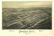Forest City, Pennsylvania 1889 Bird's Eye View - Old Map Reprint