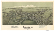 Gallitzin, Pennsylvania 1901 Bird's Eye View - Old Map Reprint