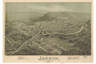 Jermyn, Pennsylvania 1889 Bird's Eye View - Old Map Reprint