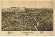 Johnsonburg, Pennsylvania 1895 Bird's Eye View - Old Map Reprint