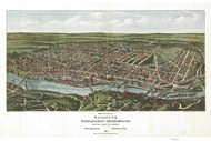 Manayunk, Wissahickon, and Roxborough, Pennsylvania 1907 Bird's Eye View - Old Map Reprint