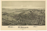 McDonald, Pennsylvania 1897 Bird's Eye View - Old Map Reprint