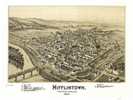 Mifflintown, Pennsylvania 1895 Bird's Eye View - Old Map Reprint