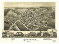 Minersville, Pennsylvania 1889 Bird's Eye View - Old Map Reprint