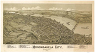 Monongahela, Pennsylvania 1902 Bird's Eye View - Old Map Reprint