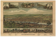New Brighton, Pennsylvania 1883 Bird's Eye View - Old Map Reprint