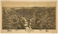 New Castle, Pennsylvania 1896 Bird's Eye View - Old Map Reprint