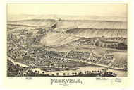 Peckville, Pennsylvania 1893 Bird's Eye View - Old Map Reprint