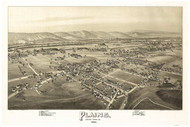 Plains, Pennsylvania 1892 Bird's Eye View - Old Map Reprint