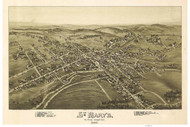 Saint Marys, Pennsylvania 1895 Bird's Eye View - Old Map Reprint