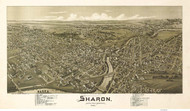 Sharon, Pennsylvania 1901 Bird's Eye View - Old Map Reprint