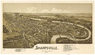 Sharpsville, Pennsylvania 1901 Bird's Eye View - Old Map Reprint