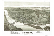 Tionesta, Pennsylvania 1896 Bird's Eye View - Old Map Reprint