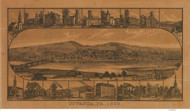 Towana, Pennsylvania 1880 Bird's Eye View - Old Map Reprint