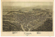 Tyrone, Pennsylvania 1895 Bird's Eye View - Old Map Reprint