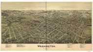 Washington, Pennsylvania 1897 Bird's Eye View - Old Map Reprint