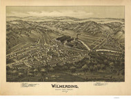 Wilmerding, Pennsylvania 1897 Bird's Eye View - Old Map Reprint