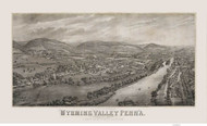 Wyoming, Pennsylvania 1885 Bird's Eye View - Old Map Reprint