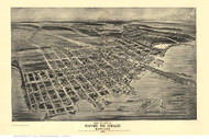 Havre De Grace, Maryland 1907 Custom Bird's Eye View