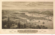 Olympia, East Olympia, and Turnwater, Washington 1879 Bird's Eye View