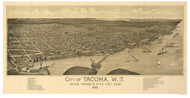 Tacoma, Washington 1885 Bird's Eye View