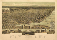 Tacoma, Washington 1890 Bird's Eye View