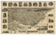 Tacoma, Washington 1893 Bird's Eye View