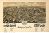 Bedford City, Virginia 1891 Bird's Eye View