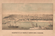 Newport News, Virginia 1862 Bird's Eye View