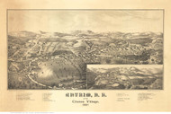 Antrim and Clinton Village, New Hampshire 1887 Bird's Eye View - Old Map Reprint