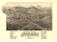 Bethlehem, New Hampshire 1883 Bird's Eye View - Old Map Reprint