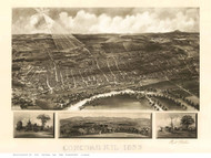 Concord, New Hampshire ca1899 Bird's Eye View - Old Map Reprint